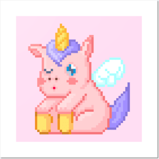 Pixel Unicorn Posters and Art